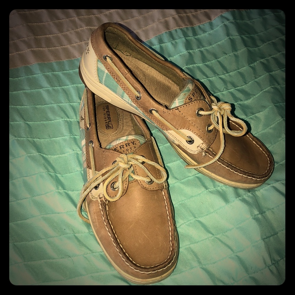 Sperry Top Sider Plaid Boat Shoes EUC